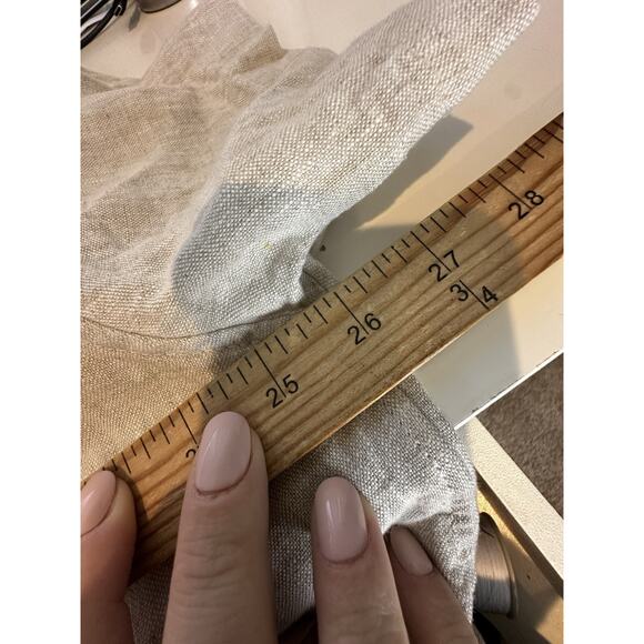 Athleta XL Women Retreat Linen Short Sleeve Shirt Cropped Button Up Undyed J101 - Picture 5 of 9